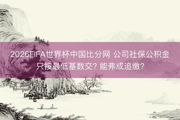 2026FIFA世界杯中国比分网 公司社保公积金只按最低基数交? 能弗成追缴?